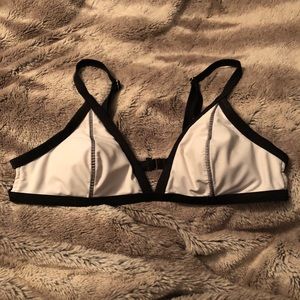 black and white bikini top